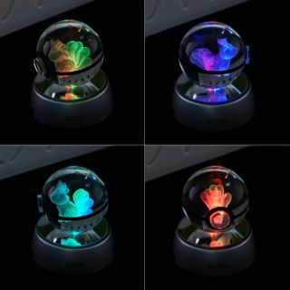 3D Crystal Pokemon Vulpix LED Decor Night Light Table Lamp Best Gift Pokeball US 5