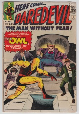 Daredevil 3 G,  2.  5 First Appearance Of The Owl Joe Orlando Art 1964