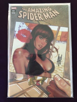 Marvel The Spider - Man 800 Mary Jane Cover A Signed Adam Hughes Asm
