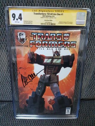 Transformers 1 Signed By Peter Cullen Optimus Prime Exclusive Cgc 9.  4 Rare