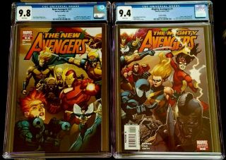 Avengers 27 Cgc 9.  8 1st Clint Barton/ronin Plus - Mighty Avengers 1 Cgc 9.  4