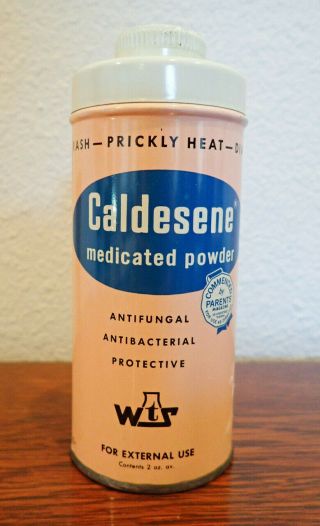 Vintage Caldesene Medicated Powder Full Tin Can Container 2 Oz