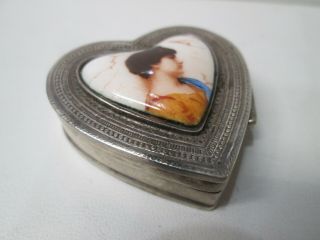 Vintage Heart Sterling Silver Pill Case Box 2