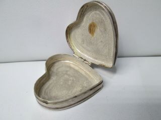 Vintage Heart Sterling Silver Pill Case Box 3