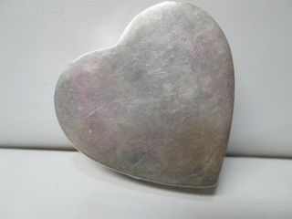 Vintage Heart Sterling Silver Pill Case Box 4