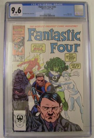 Fantastic Four 292 Marvel Cgc 9.  6 Comic White Hitler Nick Fury John Byrne 1986