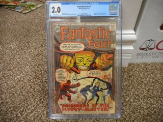 Fantastic Four 8 Cgc 2.  0 Marvel 1962 1st Appearance Of Puppet Master Lee Kirby