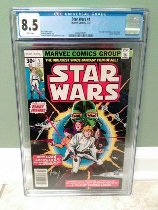 Star Wars 1 Comic Book 1977 - First Print White Pages Cgc 8.  5 Just Received