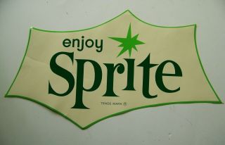 Sprite Soda Advertising Store Window Sign Decal 1960s Vintage
