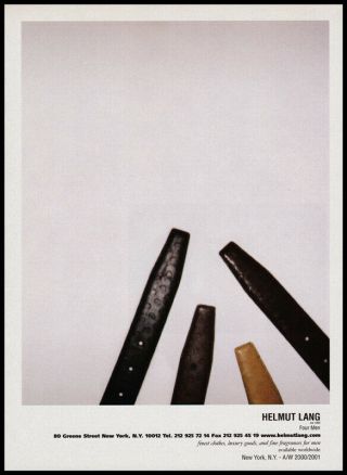 Helmut Lang 1 - Page Print Ad 2000 " Four Men " Belts