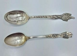 Two Vintage Paye & Baker Sterling Silver Souvenir Spoons