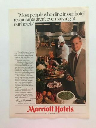Marriott Hotels Circa 1983 Vintage Print Ad