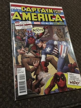 Captain America 25 1st Sam Wilson Falcon As Cap 1:25 Deadpool Das Boot Variant