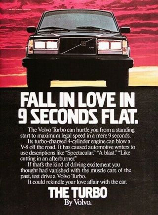 1983 Volvo Turbo Vintage Ad Fall In Love In 9 Seconds