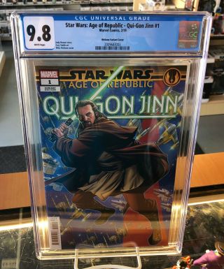 Cgc 9.  8 Star Wars: Age Of Republic Qui - Gon Jinn 1 Mike Mckone Variant Marvel