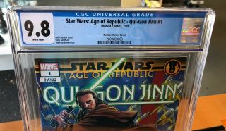 CGC 9.  8 Star Wars: Age of Republic Qui - Gon Jinn 1 Mike McKone Variant Marvel 2