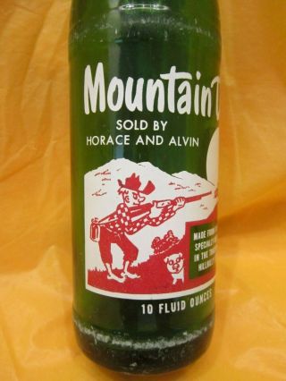 Mountain Mtn Dew By Horace And Alvin 1965 Glass Bottle Hillbilly By Pepsi