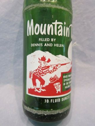 Mountain Mtn Dew Filled By Dennis And Helen 1965 Glass Bottle Hillbilly By Pepsi