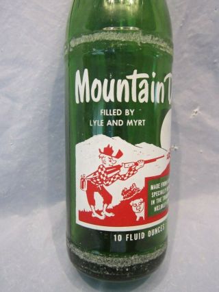 Mountain Mtn Dew Filled By Lyle And Myrt 1965 Glass Bottle Hillbilly By Pepsi