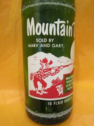 Mountain Mtn Dew By Marv And Gary 1965 Glass Bottle Hillbilly Pig By Pepsi