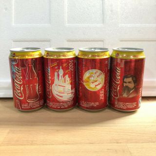 Hangzhou Factory 25 Years Anniversary Coca Cola Coke 4 Cans Set From China 2004