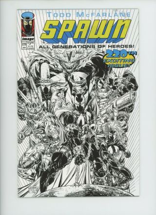 Spawn 220 Sketch B&w 1:50 Image Comic Book Homage Cover Todd Mcfarlane