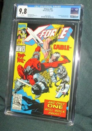 X - Force 15 Cgc 9.  8 Nm/m 10/92 1992 Just Graded Early Deadpool Crule 1992355008