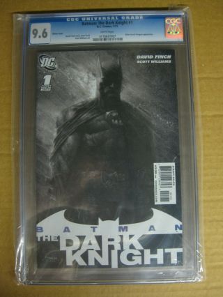 Batman: Dark Knight 1 Black & White B/w Sketch Variant Cgc 9.  6 David Finch