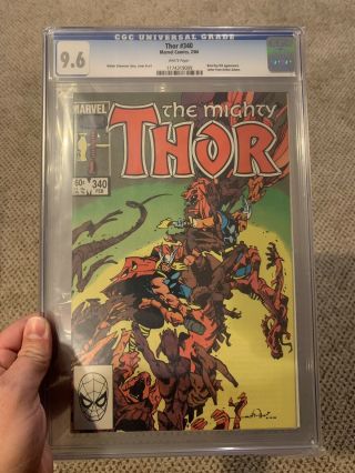 The Mighty Thor 340 Cgc 9.  6 - 4th App Of Beta Ray Bill Key Issue Marvel Comics