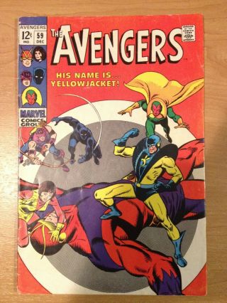 The Avengers 59 Marvel Comic Book 1968 Vg 4.  0 1st Yellowjacket Combine