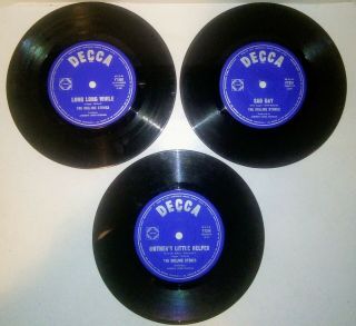 The Rolling Stones 45 Rpm Records - 3 Rare Decca Australian Records