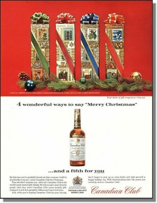 1963 Canadian Club Whisky Christmas Package Print - Ad