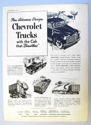 1947 Chevrolet Truck Ad With The Cab That Breathes