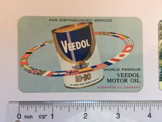 Veedol Flying A Vintage 1962 Card Pocket Size Wallet Calendar Tidewater Oil Co