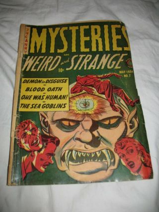 1954 Mysteries Of The Weird And Strange 7 Golden Age Comic Pre - Code Gvg Cgc