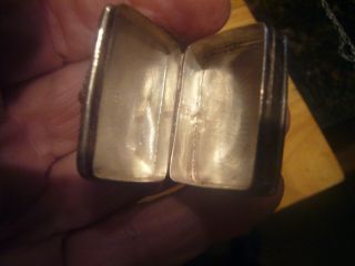 VINTAGE STERLING PILL BOX CAMEO & MARCASITES ON LID 4