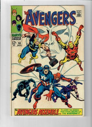 Avengers 58 (vol.  1) - Grade 5.  0 - Origin Of The Vision John Buscema