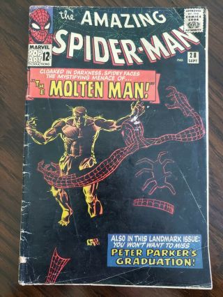 The Spider - Man 28 First Appearance Of Molten Man (sep 1965) Key
