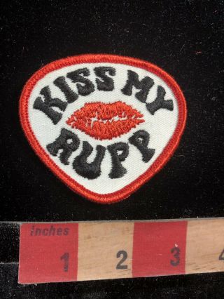 Vintage Red Lips Kiss My Rupp Snowmobile Advertising Patch Snow - Mobile 93u7