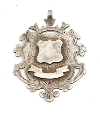 A Fine Antique Edwardian C1910 Large Sterling Silver 925 Fob Medal 12756t