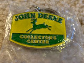 Vintage John Deere Collectors Center Key Chain Ring With Old Logo
