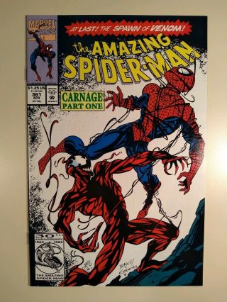 The Spider - Man 361 (apr 1992,  Marvel) 9.  8,  Shape 1st App.  Carnage