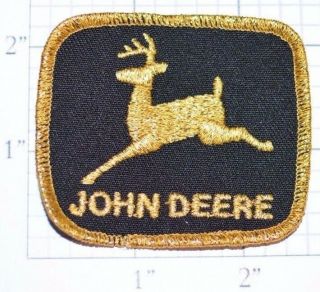 Vintage John Deere Metallic Gold Threading Embroidered Iron - On Clothing Patch