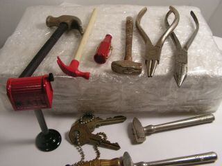 Miniatures Sledges,  Mailbox,  Hammers,  Small Pliers,  Coca Cola Bottle,  Heinz Ketch