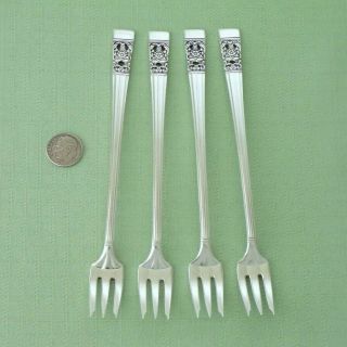 Oneida Community Silverplate - Coronation - Group Of 4 Cocktail / Seafood Forks