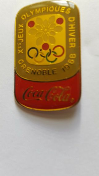 Vintage Coca Cola 1968 Grenoble Winter Olympics Lapel Pin Rare Collector Tradin