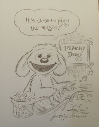 Official Guy Gilchrist Rowlf Piano Dog Cartoon Art Jim Henson