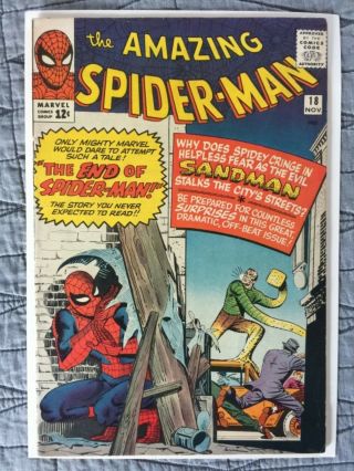Rare 1964 Silver Age Spider - Man 18 Key Sandman Issue Complete