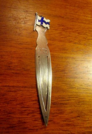Sterling Silver Book Mark Page Marker With Flag Of Finland