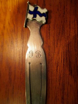 Sterling Silver Book Mark Page Marker with Flag of Finland 2